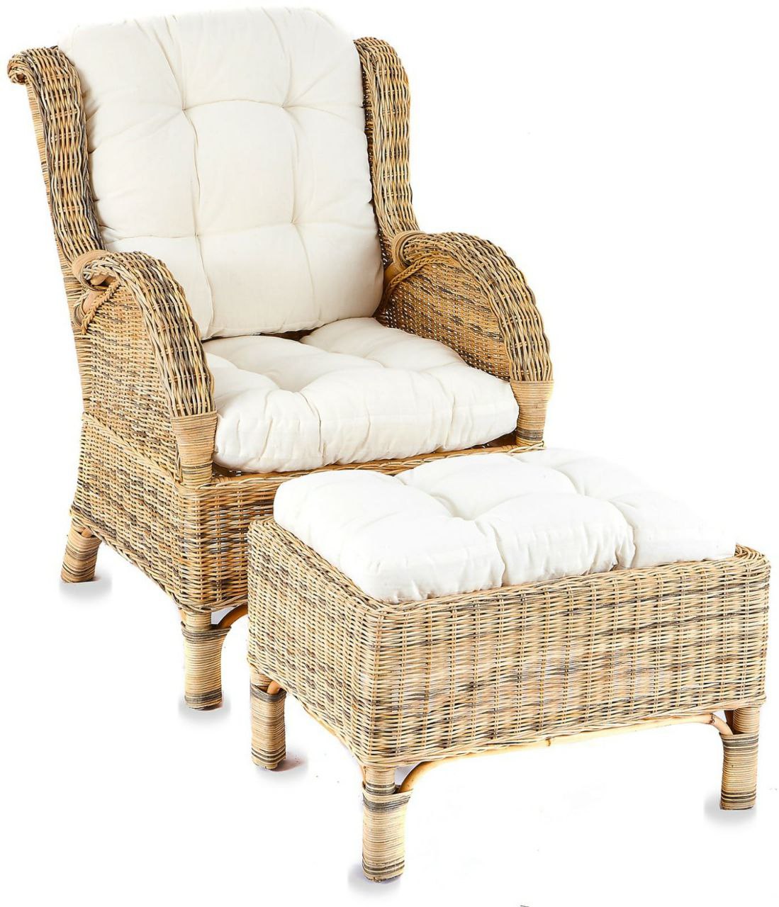 Rattan Wingback Armchair