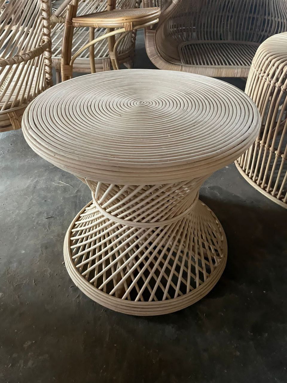 Rattan Hourglass Coffee Table