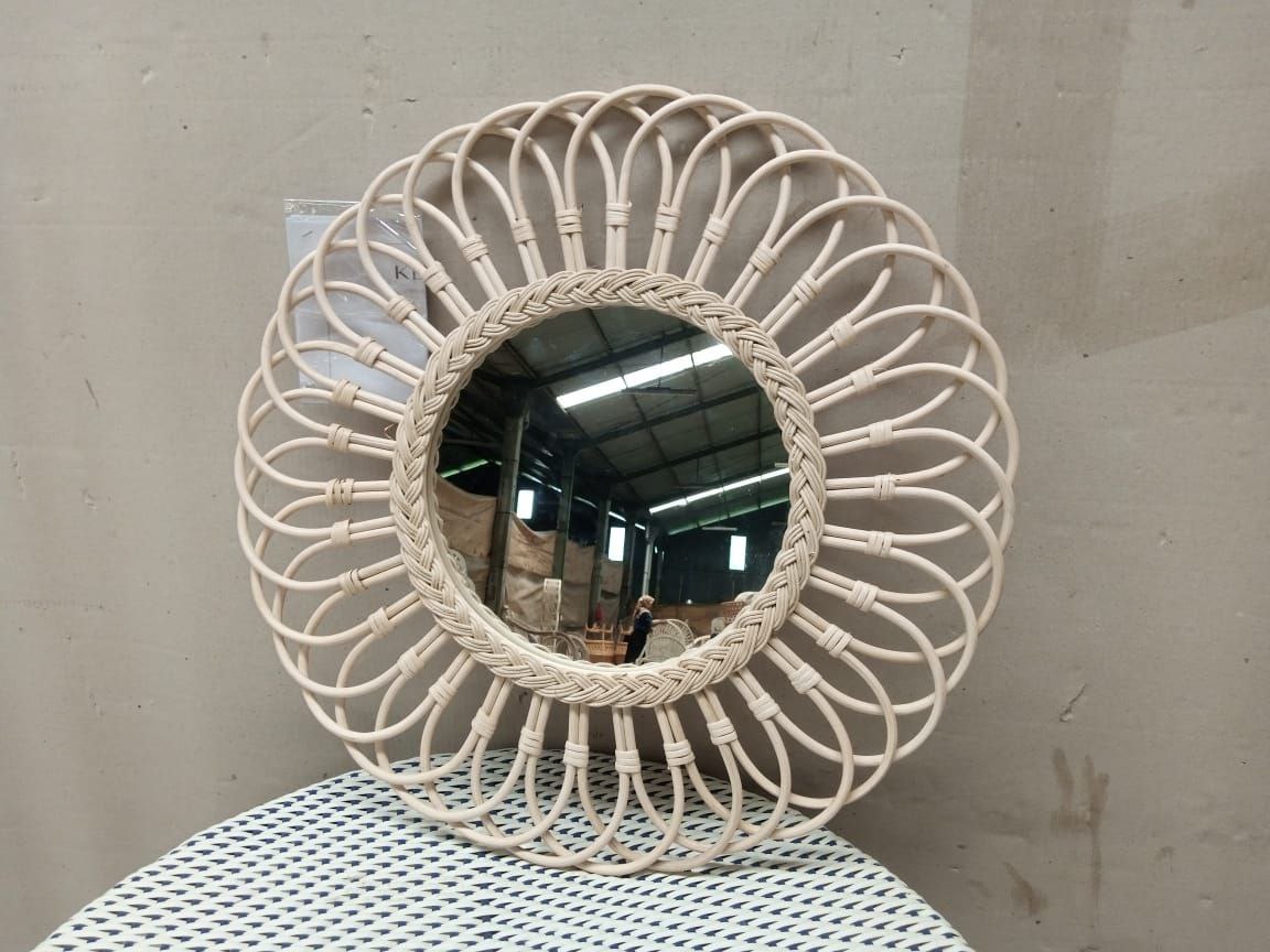 Rattan Sunflower Mirror